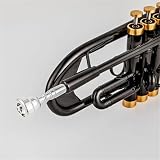 Trąbek Instrument Bb Mała Trąbka Czarne Niklowane Złoto Profesjonalne Instrumenty Muzyczne Z Etui