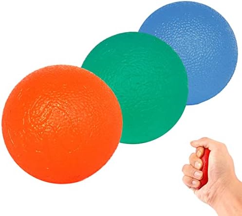 3 x Gel Hand Balls,Grip Strength Trainer Hand Therapy Exercise Balls Finger Wrist for Arthritis Hand Grip Strengthening and Stress Relief