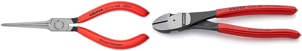 KNIPEX Needle Nose Pliers (3111160) & 8-Inch Diagonal Cutters (74 21200) 2-Piece Tool Set