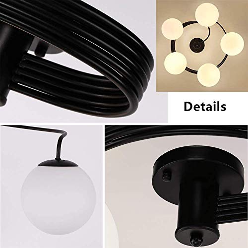 Plafonnier Rustique Moderne Noir à 3 têtes pour chambre et salon - 6