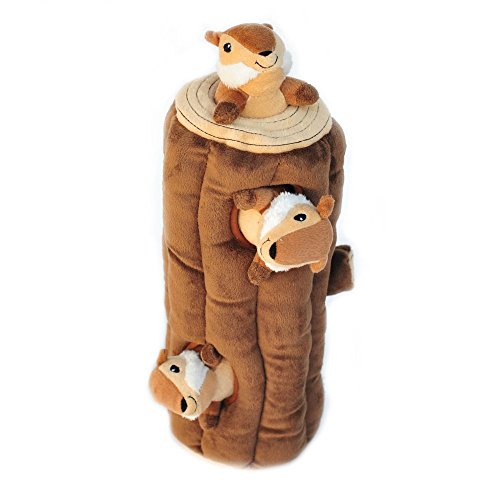 Zippypaws Burrow, Woodland Friends Chipmunks 'N Log - Interactive Dog Toys For Boredom - Hide And Seek Dog Toys, Colorful Squeaky Dog Toys For Small & Medium Dogs, Plush Dog Puzzles #TOP2