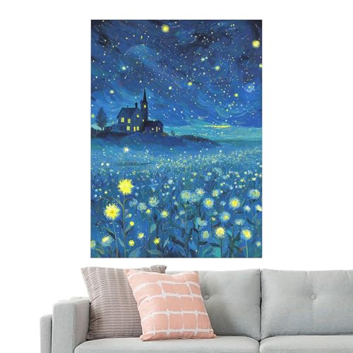 Puzzle Noche Estrellada 1000 piezas, juego de mesa para adultos y rompecabezas familiar