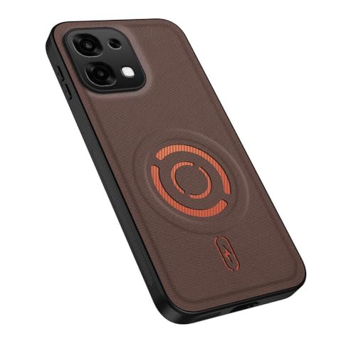MTRIEBA Magnetic Phone Case for Oppo A6 Pro, Brown