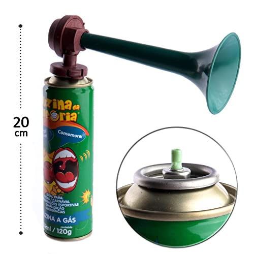 Buzina Gás Spray 215ml Com Corneta - Comemorações Festas Carnaval Sinalização De Emergências