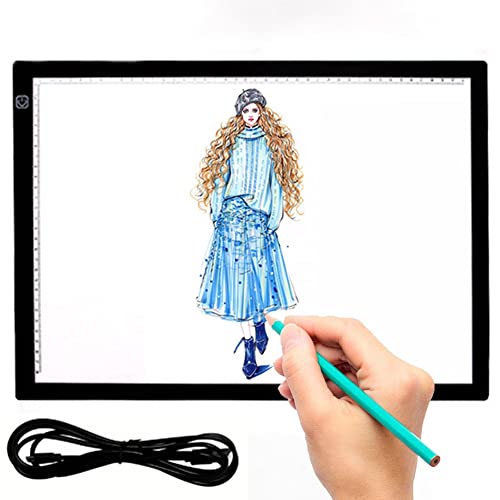 JANRON Tablero De Dibujo LED, Ultrafino LED Tableta Mesas de luz, Almohadilla de Luz Led con Brillo Ajustable para Diseño para Artistas Dibujo Animación Cover