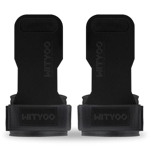 Power Zughilfen Krafttraining, Fast Grip Leder Zughilfe-Handgelenksbandage für Bodybuilding, Fitness, Crossfit, Krafttraining, Powerlifting - Lifting Straps für Frauen und Männer