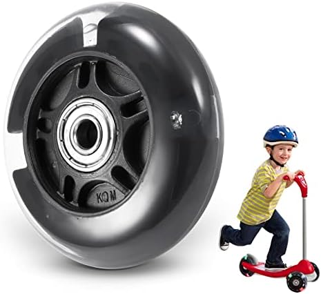 Scooter Replacement Wheels, LED Flash Wheel 80MM, Mini Maxi Micro Scooter Skate Wheels Flashing Roller Lights Back Rear ABEC-7 80MM for Kids & Teens Indoor Outdoor Skating (1pc)