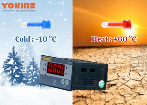 Image of Yokins True RMS Digital Voltmeter Y4-AV1, AC 15-600V AC (PT Selectable with Frequency Display) used for measurement of AC Voltage, comes with One year Warranty (Size 96x48)
