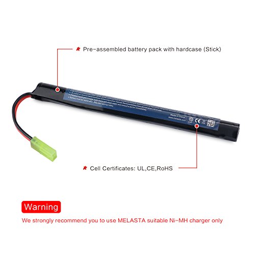 Melasta 2Pack 2/3A 8.4V 1600Mah Stick Nimh Airsoft Guns Battery Pack Compatible With Mini Tamiya Connector #TOP3