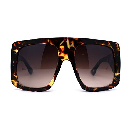 Oversized Flat Top Thick Plastic Mobster Fashion Sunglasses2