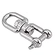 CHEOTIME Hochleistungs Drehgelenk, Drehschäkel aus Edelstahl 304, Karabinerhaken, Rollschäkelgerät, Marine mit Schlüsselringen für Web Baumschaukel, Schaukelspinner-Aufhänger (12mm)