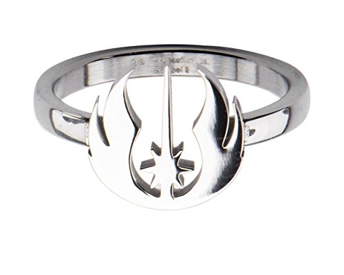 Star Wars Women's Stainless Steel Jedi Symbol Cut Out Ring Jewelry Box Included Size 9