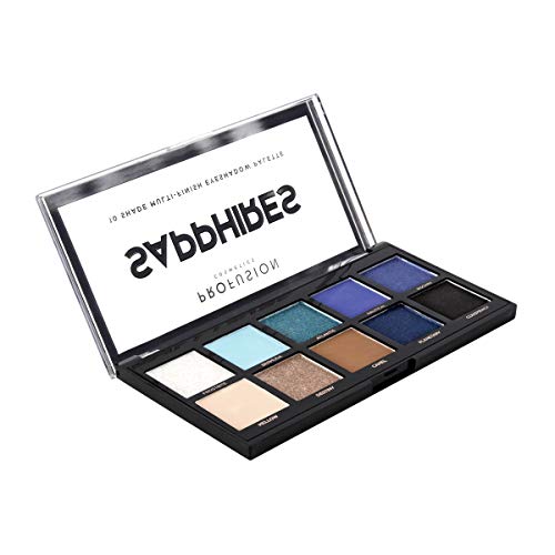 Profusion Cosmetics Mini Artistry 10 Shade Eyeshadow Palette, Sapphires #TOP3