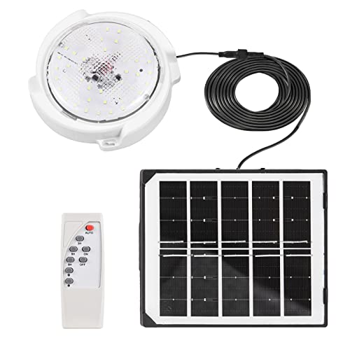YUEKU 45W Solar Lights Indoor&Outdoor Home Solar Shed Lamp 50 LED with Dimmable Remote Control Solar LED Pendant/Ceiling for Yard Barn Garage Garden