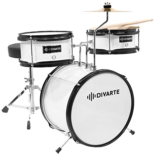 Divarte, Kid Drumset White ,Kit de Batterie Ajustable blanc pour enfant, dès 3 ans, Ensemble de batterie Acoustiques… - Les Beatles, Paul McCartney, John Lennon, RIngo Starr, George Harrison Divarte, Kid Drumset White ,Kit de Batterie Ajustable blanc pour enfant, dès 3 ans, Ensemble de batterie Acoustiques…