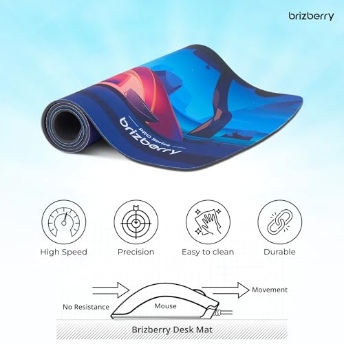 Image of Brizberry Extended Mouse Pad, Desk Mat, 740mm x 310mm x 3mm Large Printed Premium Anti Skid Rubber Base for Desktop Laptop Keyboard (DM Design 1)