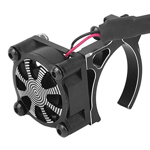 Dilwe Rc Motor Heatsink, Rc Model Car Motor Cooling Fan Heatsink With Thermal Sensor Compatible With 540 550 3650 3660(Black) #TOP7