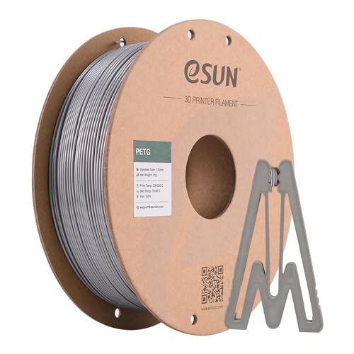 Image of eSUN PETG Filament 1.75mm, 3D Printer Filament PETG, Dimensional Accuracy + /- 0.05mm, 1KG Spool (2.2 LBS) 3D Printing Filament for 3D Printers, Solid Silver