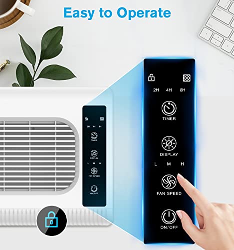 Air Purifiers For Home Large Room, Mooka H13 True Hepa Filter Air Cleaner For Dust Allergies Pets Dander Pollen Smoke Odor, 100% Ozone Free Quiet Air Cleaner For Home, Bedroom And Office #TOP4