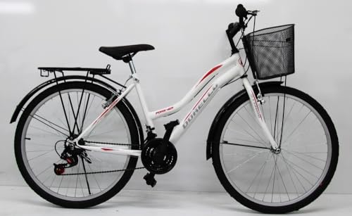Bisiklet 2650 Model 26 Jant Bisiklet Şehir Bisikleti Çamurluklu Bagajlı Beyaz Kırmızı