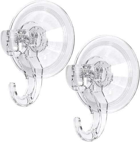 GlobaLink Suction Hooks Clear Reusable Heavy Duty 3KG 2 Pack