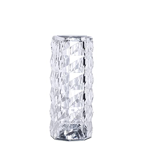 Kyduu Lampe de table en cristal, Lampe de chevet en acrylique, Lampe de table diamant LED, [16 couleurs et 4 modes] Avec télécommande RVB changeant de couleur veilleuse, Lampe à poser LED Cover