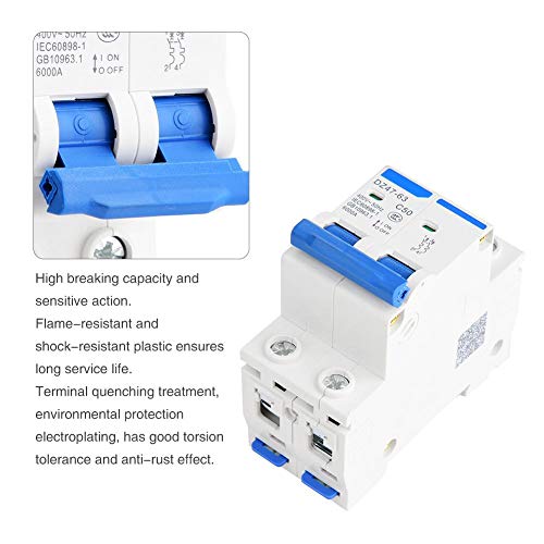 Dz47-63 Ac Miniature Circuit Breaker Low Voltage 2P 400V Ac Miniature Circuit Breaker Leakage Protection Air Switch #TOP3