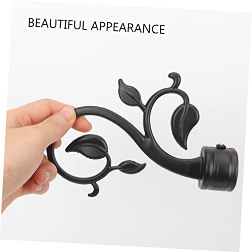 VOSAREA 2pcs Curtain Rod Finials Stylish Curtain Pole Ends for Home Office Decor Matte Leaf Design Elegant Window Treatment Accessories - Thumbnail 6