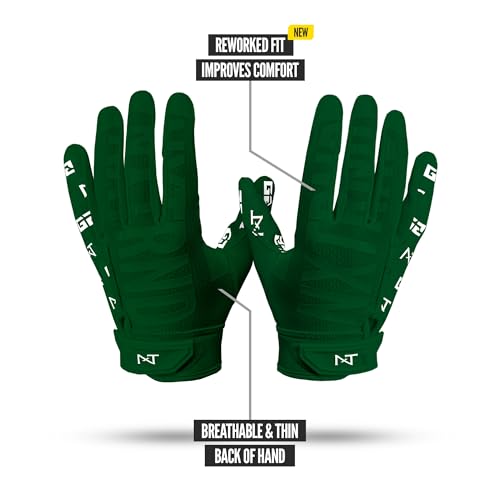 Nxtrnd G2 Pro Football Gloves, Men's Ultra Sticky Elite Receiver Gloves (Dark Green, Medium) by NXT NXTRND - Used condition - Image 3
