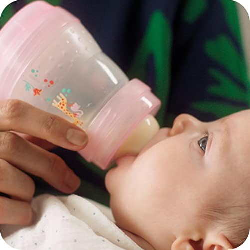 MAM Easy Start Self Sterilising Anti Colic Starter Set, Newborn Bottle Set and Soother, Newborn Essentials, Pink (Designs May Vary)
