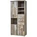 Bonanza Vintage Wohnzimmerschrank in Driftwood Optik - Retro Schrank mit viel Stauraum für Ihr Wohnzimmer - 83 x 188 x 39 cm (B/H/T)
