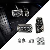 SHITONGSHANGMAO Pedalkappen für LR Range Rover Sport 2022, Anti-Rutsch Gaspedal Bremspedal Abdeckung Kunststoff Kein Bohren 2 Stück Set für Automatik Silber,Grey