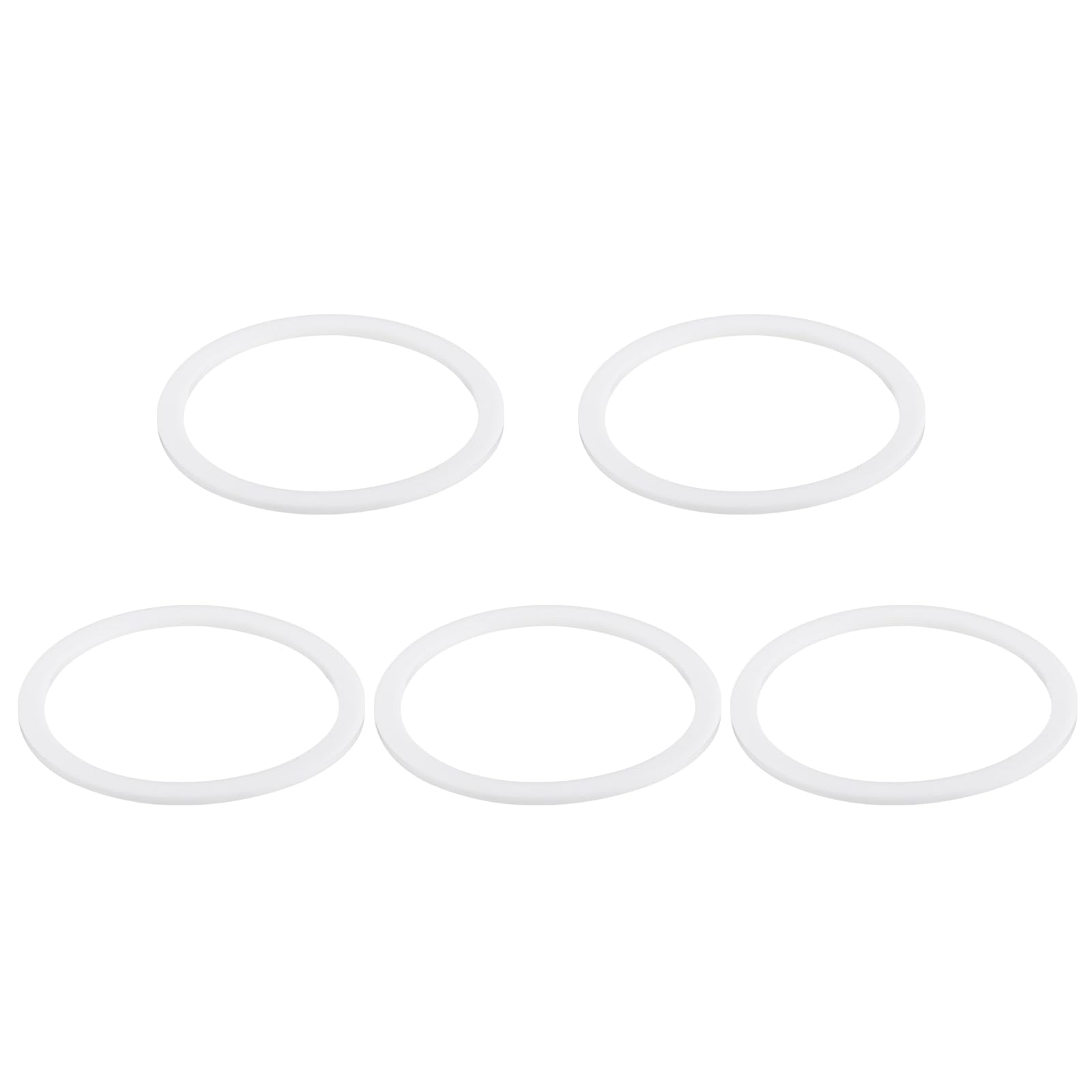 PATIKIL M55 PTFE Flat Washer, 5 Pcs 55mm ID 65mm OD 2mm Thick O-Ring Sealing Gasket Spacer for Fasten Screws Flanges Faucet Pipe Valves, White — image 1