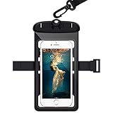 WorCord Universal Waterproof Case [Triple Lock] Cellphone Dry Bag Pouch with Armband Neck Strap for Outdoor Swimming Skiing Activies for iPhone, Samsung and More Smartphone up to 6.3 Inche – Black