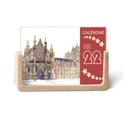 Calendrier de bureau Westminster Abbey Londres 2022 idée cadeau anglophile