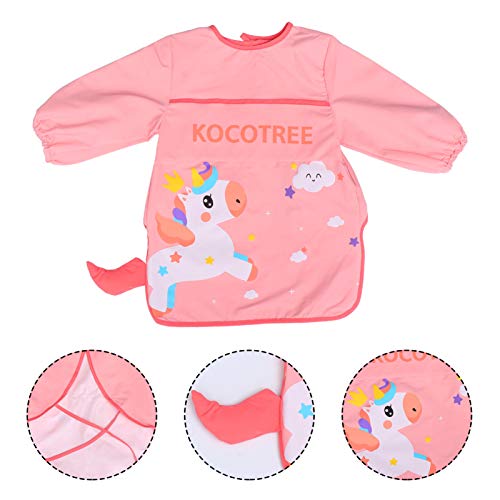 Amosfun Unicórnio Rosa à Prova D'água Babador de Alimentação para Bebê Cartoon Unicórnio Avental de