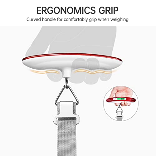 FREETOO Luggage Scale Portable Digital Weight Scale for Travel Suitcase Weigher with Tare Function 110 Lb/ 50Kg Capacity Red - Image 6