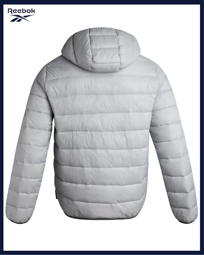Image of Reebok Mens Puffer Jacket - Lightweight Quilted Glacier Shield Plus Size Puffer Jackets for Men - Insulated Mens Winter Coats