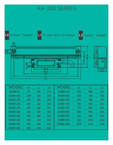 Linear Glass Scale KA300 70mm~420mm 1μm 0.001mm miniatura 3