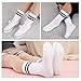 Utensilsto 6 Paare Damen Socken Weiß Sportsocken Tennissocken Sport Socken mit Streifen Baumwolle Socken Damen, Weiß
