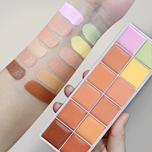 Maepeor Color Correcting Concealer Palette 12 Colors Creamy Contour Palette Full Coverage Lightweight Concealer Contour Makeup Palette For Concealing Blemishes, Brighten Dark Circles (Set A) #TOP1