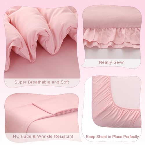 image for Wowelife Pink Toddler Bedding Set for Girls Toddler Bedding 4 Pieces B