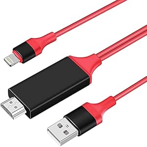 [Certificado MFi de Apple] Cable Lightning a HDMI de Apple para iPhone a TV, adaptador Lightning a AV digital 1080P, cable HDTV compatible con iPhone 14, 13, 12, 11, XS, XR, X, 8, iPad a monitor de