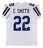 Emmitt Smith Authentic Signed White Pro Style Jersey Autographed BAS Witnessed