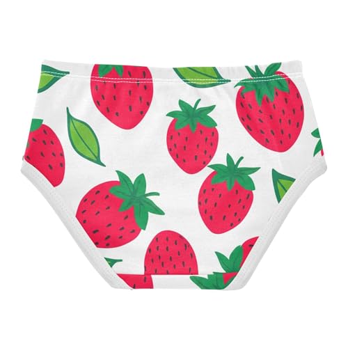 Cotton Toddler Underwear Floral Cute Cartoon Red Strawberries Cute Panties Girl Artistic Kids Briefs Undies 2t2