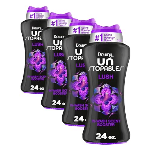 Image of Downy Unstopables In Wash Scent Booster Beads, Lush Scent, 24 oz, Laundry Beads for Odor Protection, Downy Scent Booster Beads, Laundry Scent Boosters (Pack of 4)