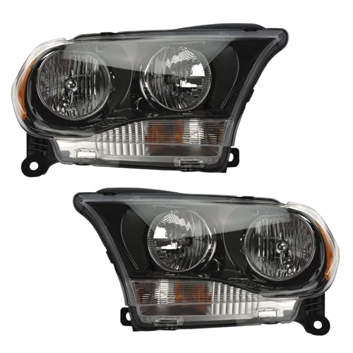 Image of TRQ 2 Piece Headlight Assembly Set Driver & Passenger Side Compatible with 2011-2012 Dodge Durango 2013 Durango Crew SXT CH2502229 CH2503229