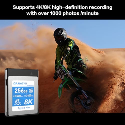 Image of 256GB CFexpress 4.0Type B Memory Cards for 8K RAW Photo and Video Recording Compatible with Nikon R5 /R5C /Z8 /Z9 Canon Cameras up to 3500MB /s Write,3400MB /s Read