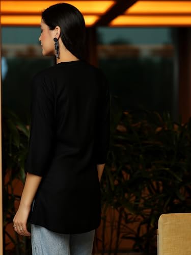 Image of Libas Womens Solid Viscose Straight Kurti for Women Suit