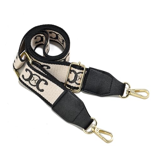 Image of Purse Strap Wide Replacement Crossbody Bag Straps, 1.5 inch Canvas Handbag Shoulder Strap, Adjustable Tote Belt(Gold Hardware